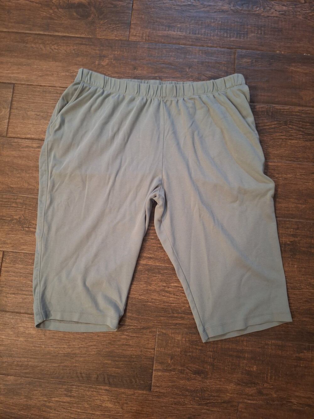 Lands’ End Stretch Pull On Short Capri Pants Wide Leg Sz 2x Made In Bangladesh